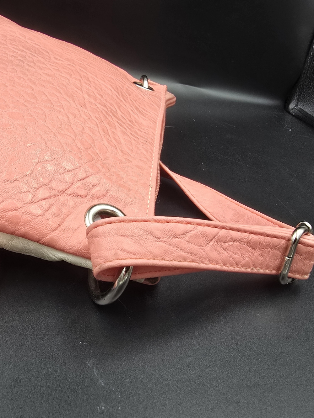 Rosetti Tricolor Pebbled Crossbody - Coral, Blush & Cream - Picture 8 of 14